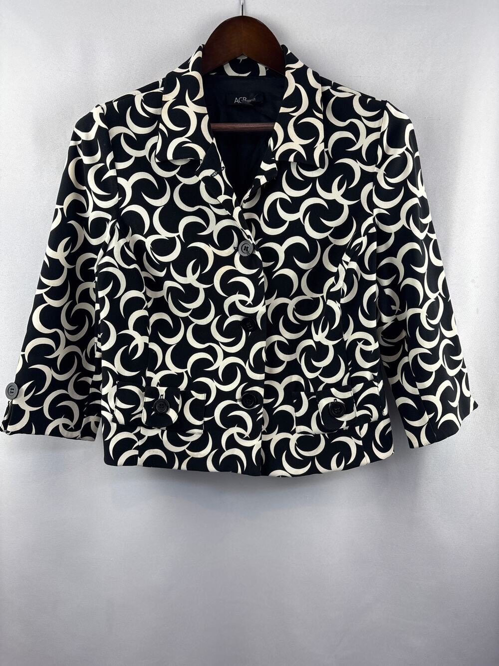 Women’s AGB Dress Size 10 Black & White Patterned Blazer